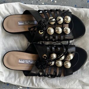 guglielmo rotta pearl sandals size 36 made in Italy